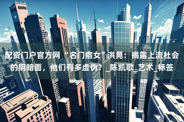配资门户官方网 “名门痞女”洪晃：揭露上流社会的阴暗面，他们有多虚伪？_陈凯歌_艺术_标签